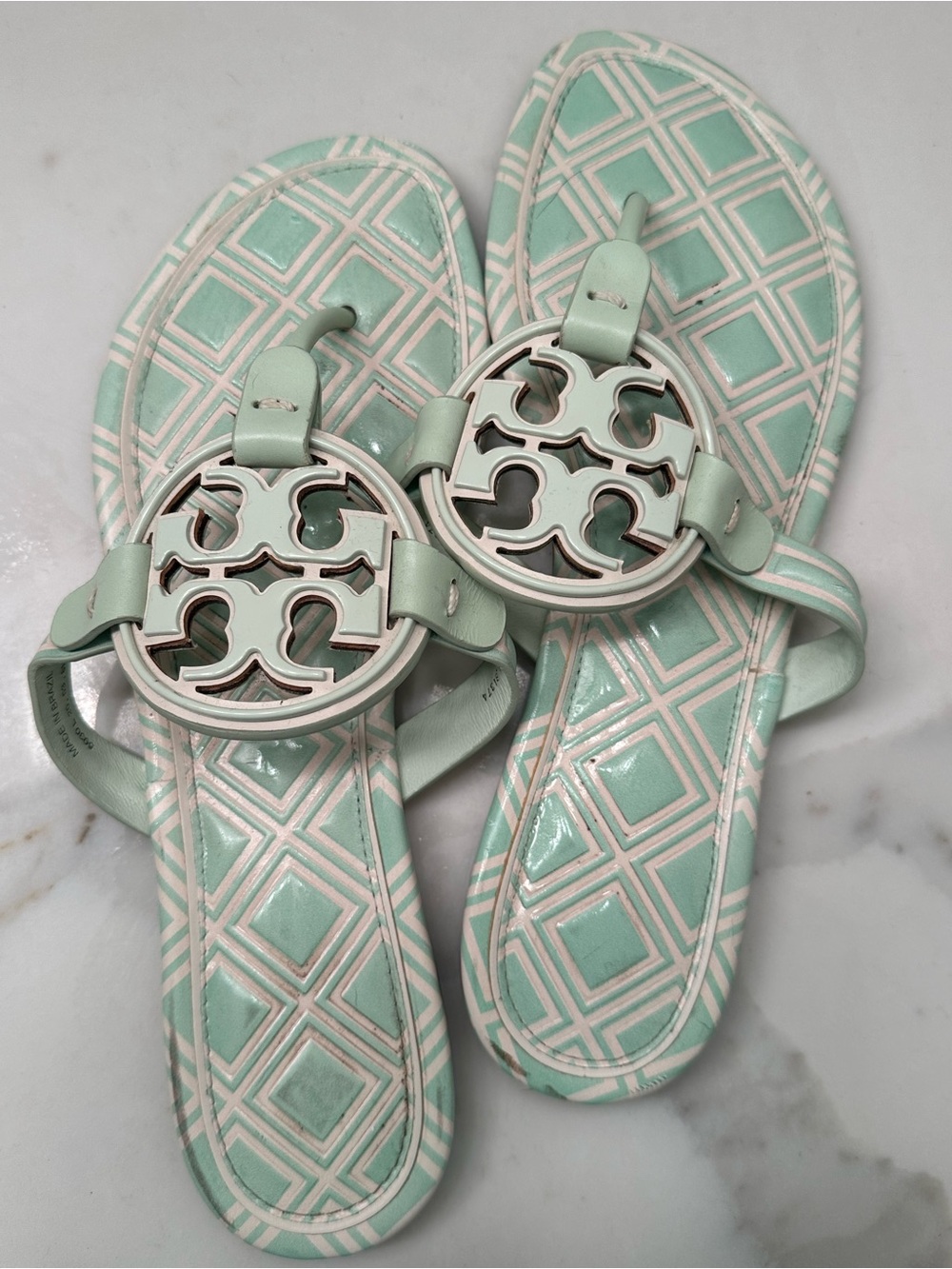 Tory Burch Miller sandals seafoam green 8